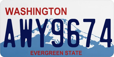 WA license plate AWY9674