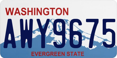 WA license plate AWY9675