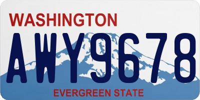 WA license plate AWY9678