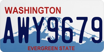 WA license plate AWY9679