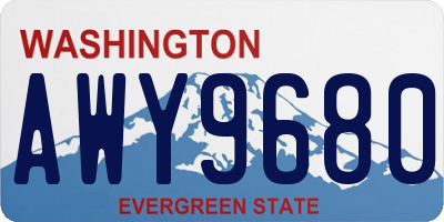 WA license plate AWY9680