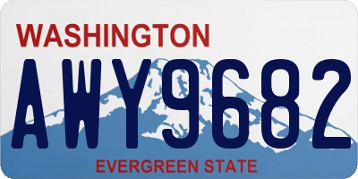 WA license plate AWY9682