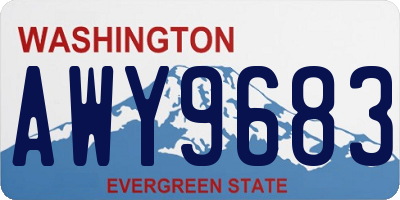 WA license plate AWY9683