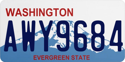 WA license plate AWY9684
