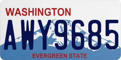 WA license plate AWY9685