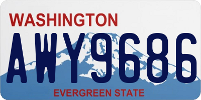 WA license plate AWY9686