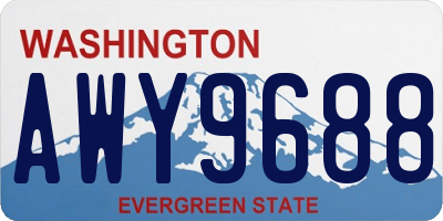 WA license plate AWY9688