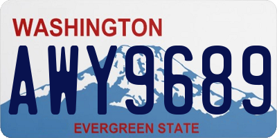 WA license plate AWY9689