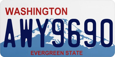 WA license plate AWY9690