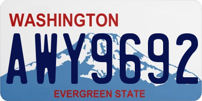 WA license plate AWY9692