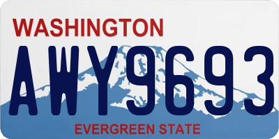 WA license plate AWY9693