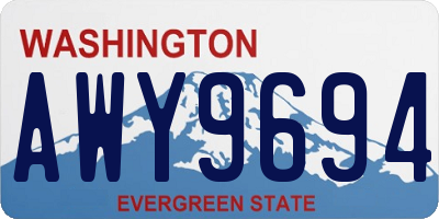 WA license plate AWY9694