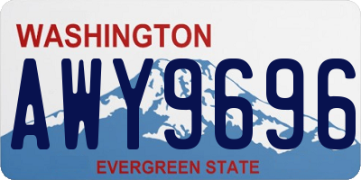 WA license plate AWY9696
