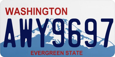 WA license plate AWY9697