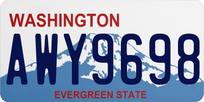 WA license plate AWY9698
