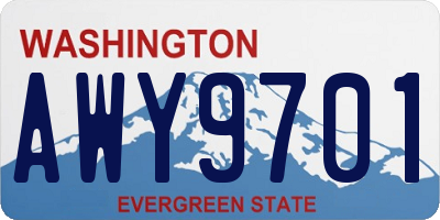 WA license plate AWY9701