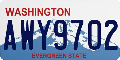 WA license plate AWY9702
