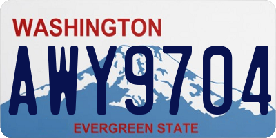 WA license plate AWY9704