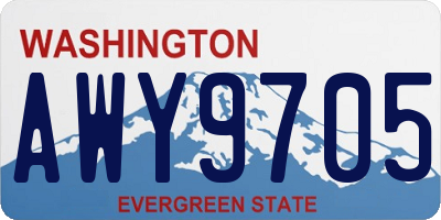 WA license plate AWY9705