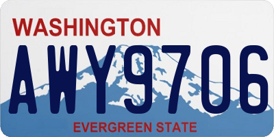 WA license plate AWY9706