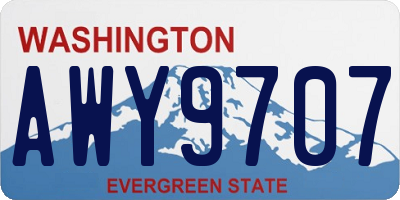 WA license plate AWY9707