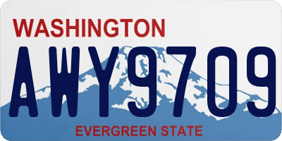 WA license plate AWY9709