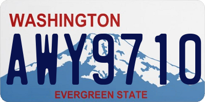 WA license plate AWY9710