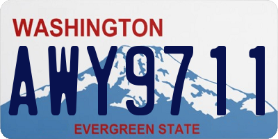 WA license plate AWY9711