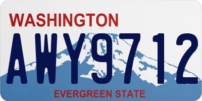WA license plate AWY9712