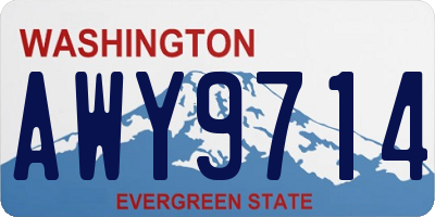 WA license plate AWY9714