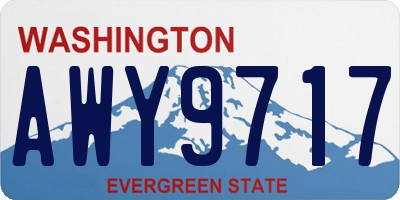 WA license plate AWY9717