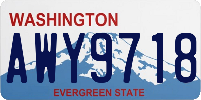 WA license plate AWY9718