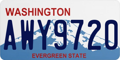 WA license plate AWY9720