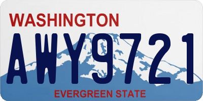 WA license plate AWY9721