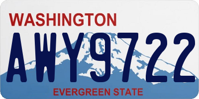 WA license plate AWY9722