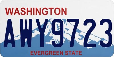 WA license plate AWY9723