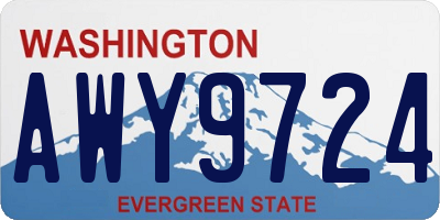WA license plate AWY9724