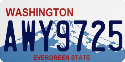WA license plate AWY9725