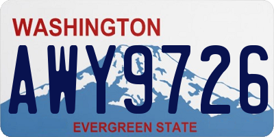 WA license plate AWY9726