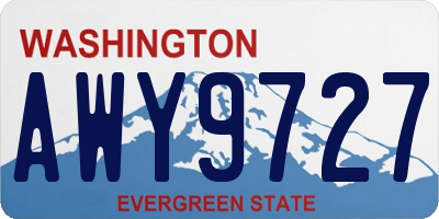 WA license plate AWY9727