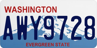 WA license plate AWY9728