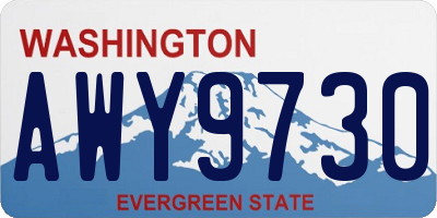 WA license plate AWY9730