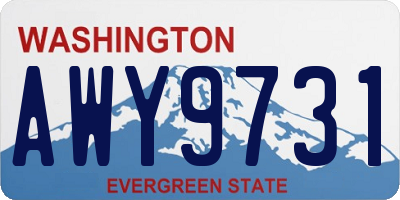 WA license plate AWY9731