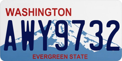 WA license plate AWY9732