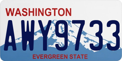 WA license plate AWY9733