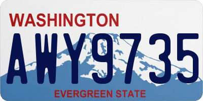 WA license plate AWY9735