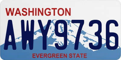 WA license plate AWY9736