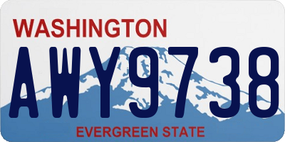 WA license plate AWY9738