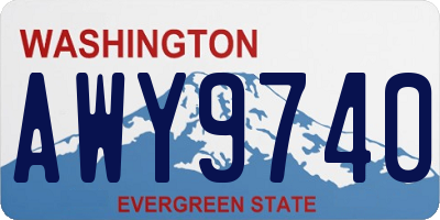 WA license plate AWY9740
