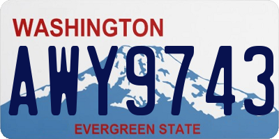 WA license plate AWY9743
